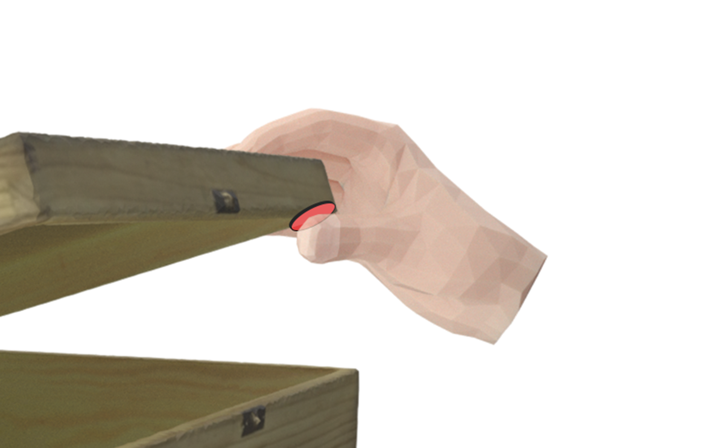 Human hand demonstration at a box contact point