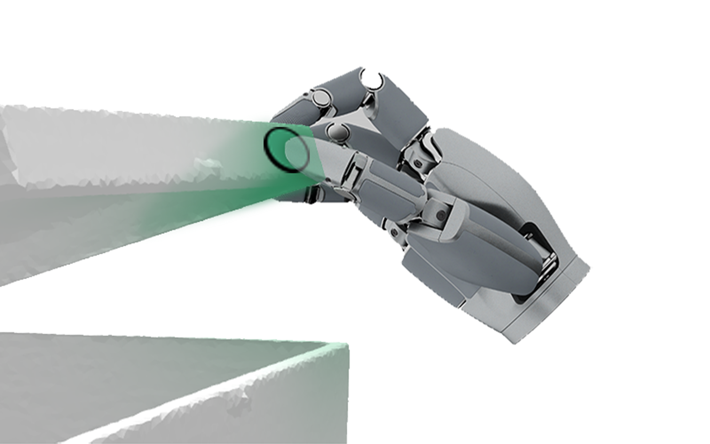 Robot hand using a position marker at the contact point