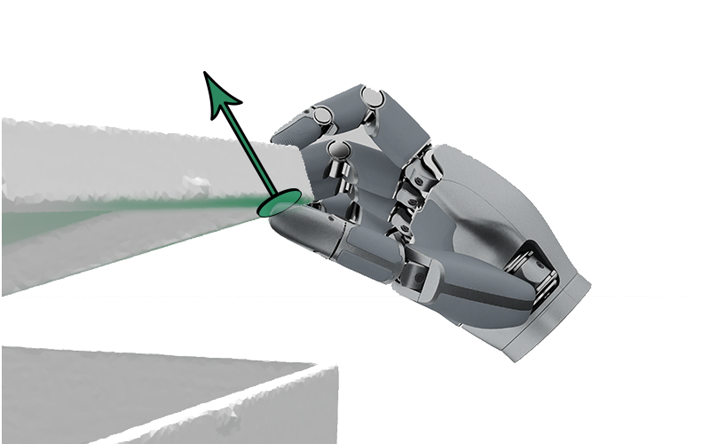 Robot hand with contact wrench arrow guidance